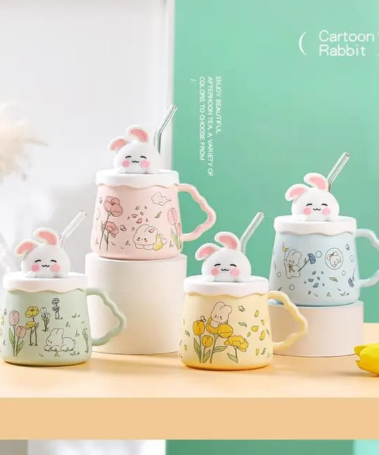كوب سيراميك على شكل أرنب