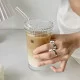 كوب قزاز مع مصاص  للمشروابات البارده